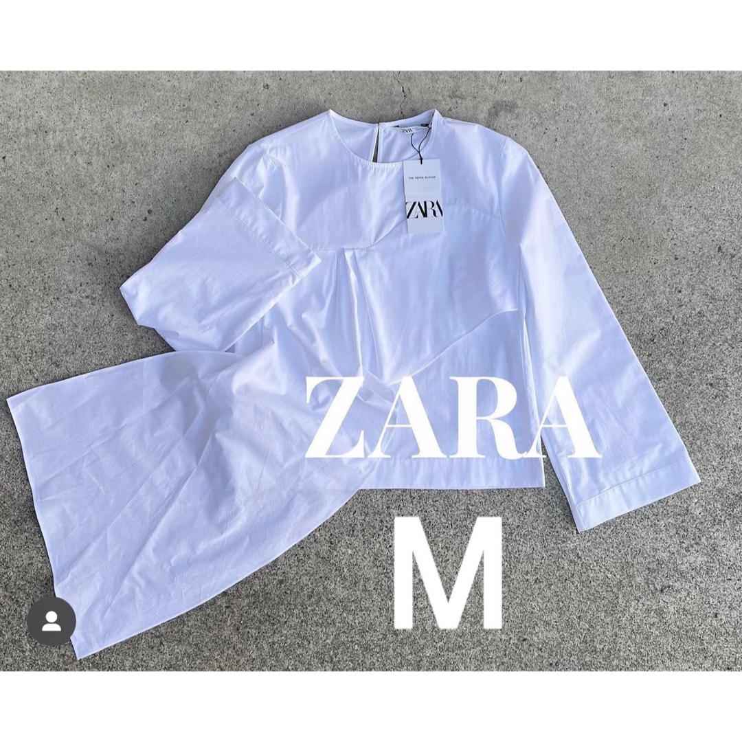 完売商品】ZARA アシンメトリー ポプリン ブラウス ポプリンブラウス レア-