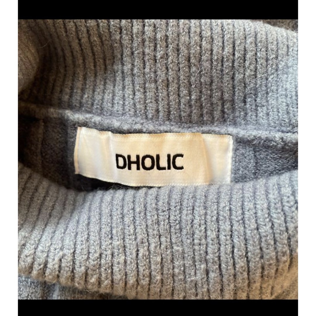 dholic(ディーホリック)のディーホリック リブニット ハイネック サイドスリット ドロップショルダー レディースのトップス(ニット/セーター)の商品写真