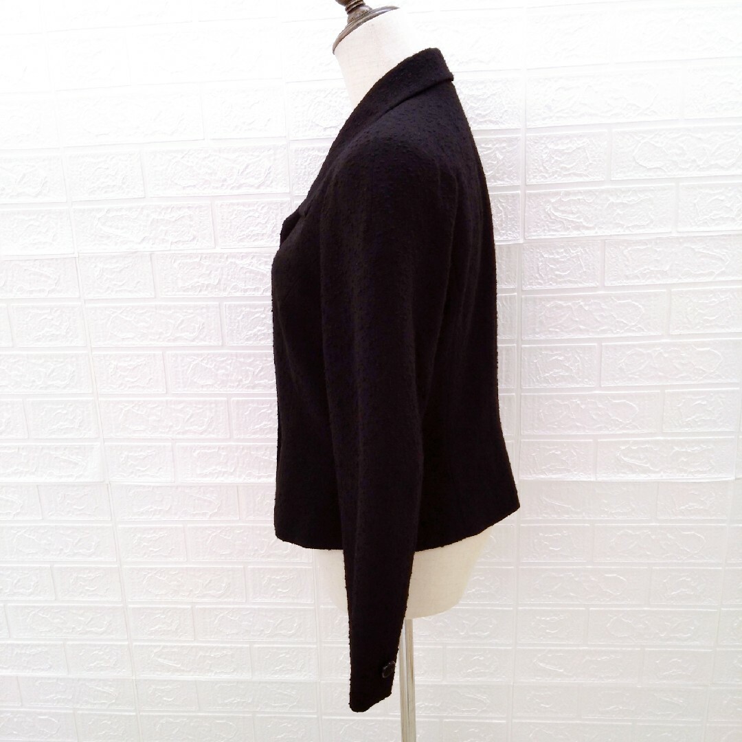 jun ashida(ジュンアシダ)の《jun ashida》ジュンアシダ　テーラードジャケット　毛90%　ブラック レディースのジャケット/アウター(テーラードジャケット)の商品写真