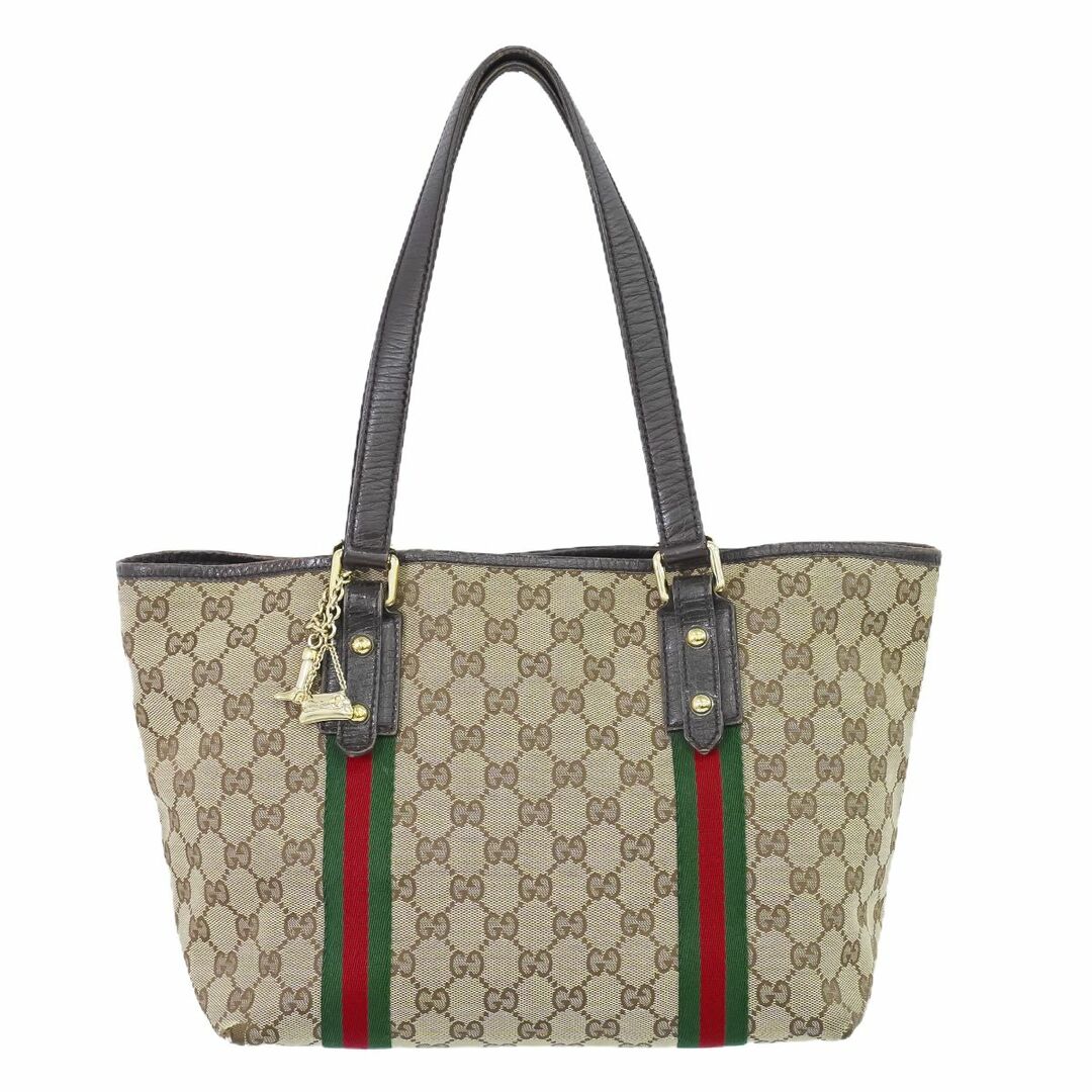 Gucci(グッチ)の本物 グッチ GUCCI シェリーライン GGキャンバス トートバッグ ハンドバッグ ベージュ 137396 Sherry Line バッグ 中古 レディースのバッグ(トートバッグ)の商品写真