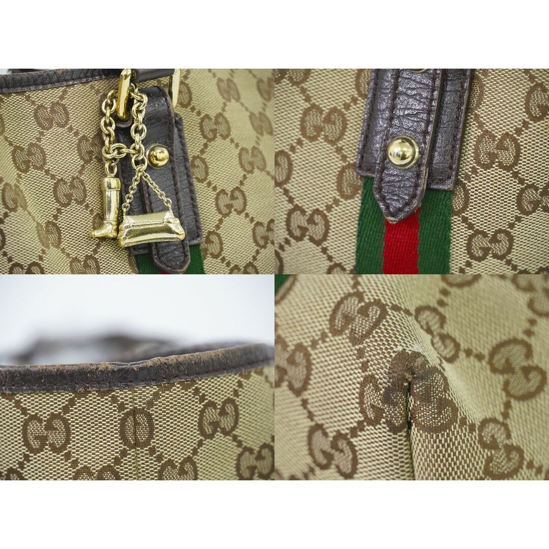 Gucci(グッチ)の本物 グッチ GUCCI シェリーライン GGキャンバス トートバッグ ハンドバッグ ベージュ 137396 Sherry Line バッグ 中古 レディースのバッグ(トートバッグ)の商品写真