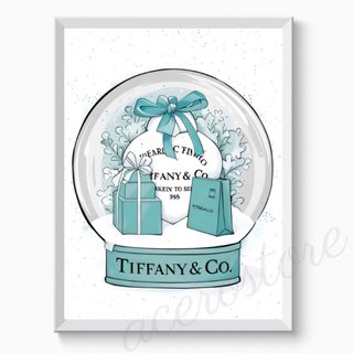 H075 アートポスター クリスマス Tiffany ティファニー インテリア(アート/写真)