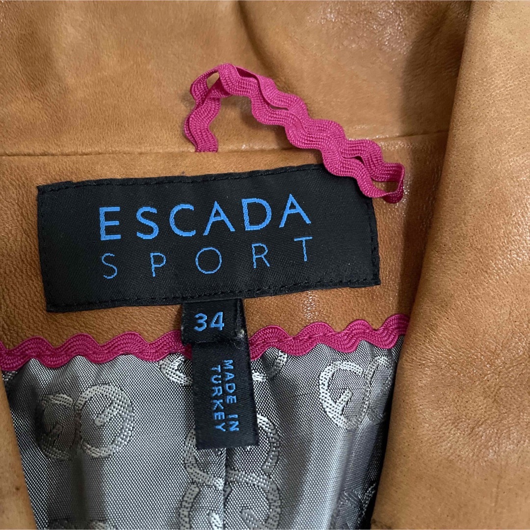 希少 ESCADA シルク混 スタンドカラー ジャケット 40 (L) パープル43袖丈