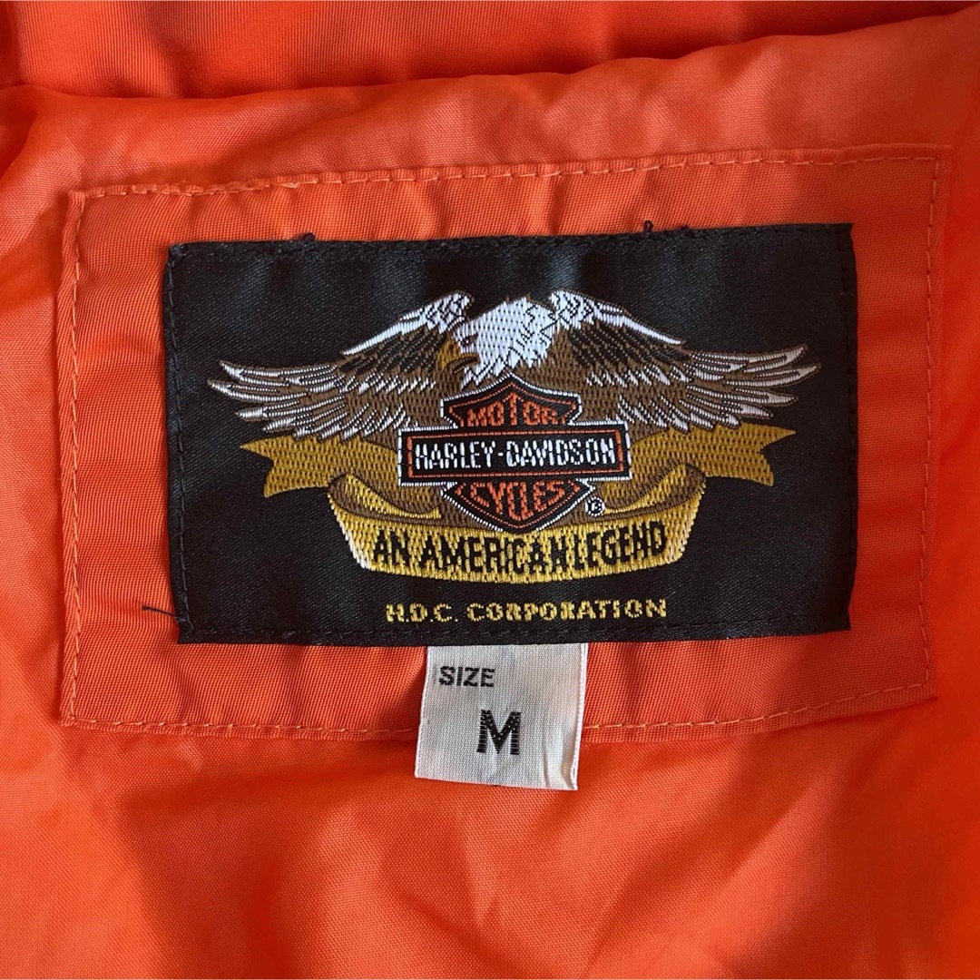 Harley Davidson(ハーレーダビッドソン)のHarley-Davidson ダウンジャケット　ハーレーダビッドソン　オレンジ メンズのジャケット/アウター(ダウンジャケット)の商品写真