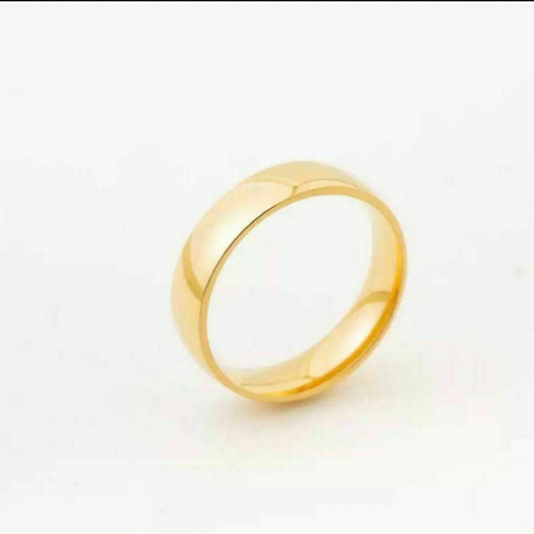 シンプル ワイド デザイン リング 指輪 20号 ゴールド 金色 平打ち 新品 メンズのアクセサリー(リング(指輪))の商品写真