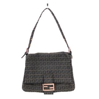 フェンディ(FENDI)の　フェンディ FENDI ズッキーノ マンマ ショルダーバッグ ブラウン ゴールド金具 ナイロン レディース ショルダーバッグ(ショルダーバッグ)