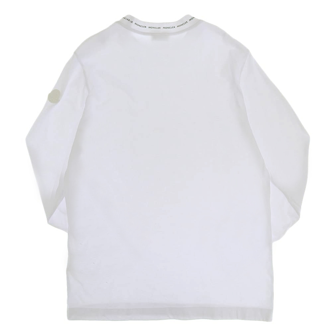 【本物保証】 超美品 モンクレール MONCLER ロゴ Tシャツ ロンT ロングTシャツ H10918 D00007 8390T XS ホワイト 白 メンズ