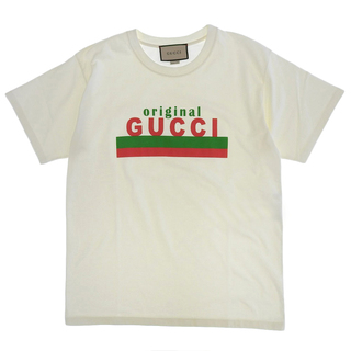 グッチ(Gucci)の【本物保証】 超美品 グッチ GUCCI オーバーサイズ ロゴ Tシャツ ホワイト 白 616036 XJCOQ XS メンズ(Tシャツ/カットソー(半袖/袖なし))