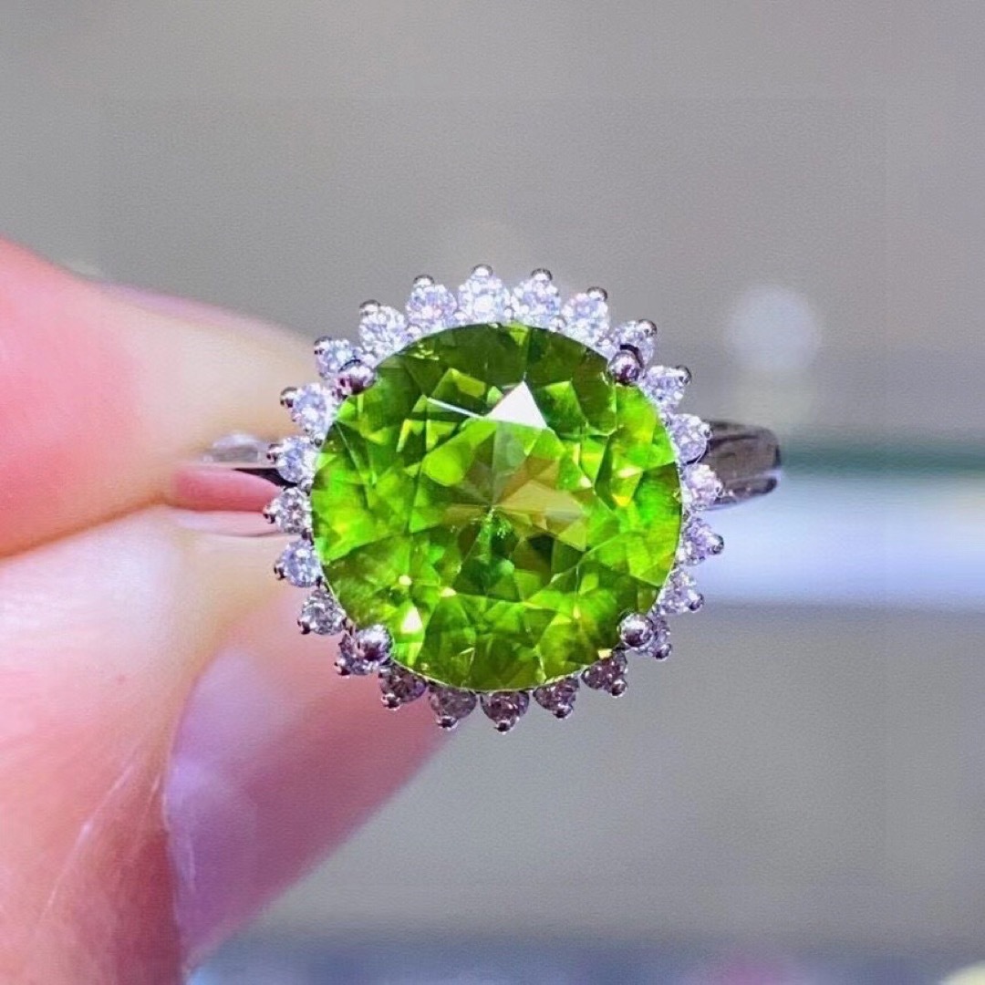 トルマリン⭐天然 ペリドット ダイヤ リング k18 4.2ct - リング(指輪)