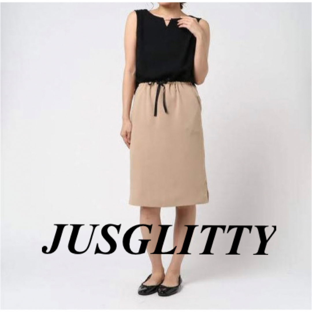 新品 JUSGLITTY (ジャスグリッティー) ドロストノースリゆるワンピース