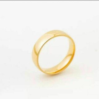 シンプル ワイド デザイン リング 指輪 17号 ゴールド 金色 平打ち 新品(リング(指輪))
