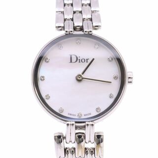クリスチャンディオール(Christian Dior)のクリスチャン・ディオール バギラ クォーツ レディース 腕時計 12P石入りシェル文字盤 純正SSベルト CD092110(腕時計)