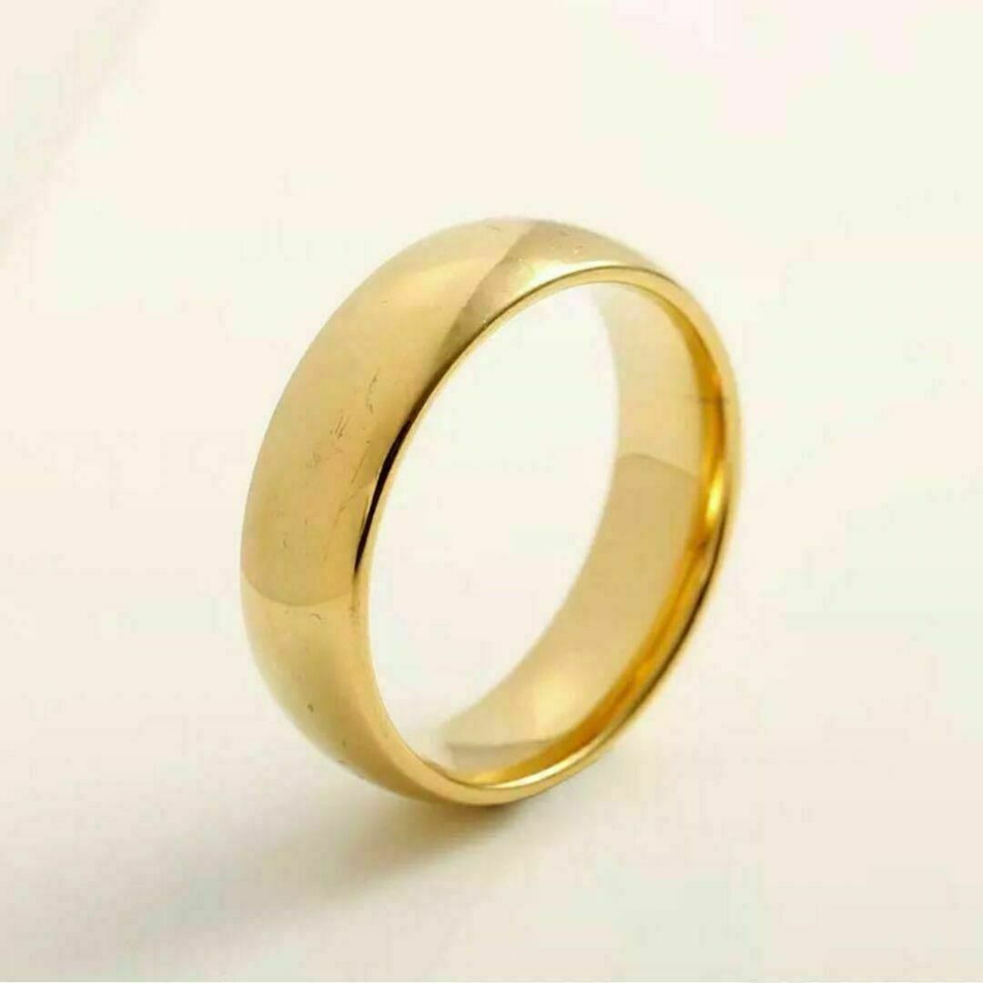 シンプル ワイド デザイン リング 指輪 14号 ゴールド 金色 平打ち 新品 レディースのアクセサリー(リング(指輪))の商品写真