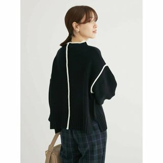 グリーンパークス(green parks)の【ブラック】Petit Fleur ハイショクタートルニット 23AW(ニット/セーター)