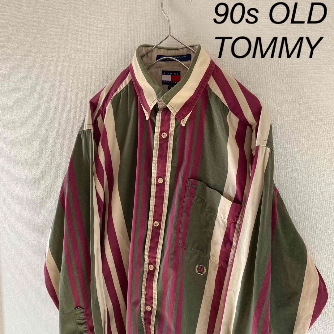 TOMMY(トミー)の【レア】90sOLDTOMMYオールドトミーマルチカラーストライプシャツメンズL メンズのトップス(シャツ)の商品写真