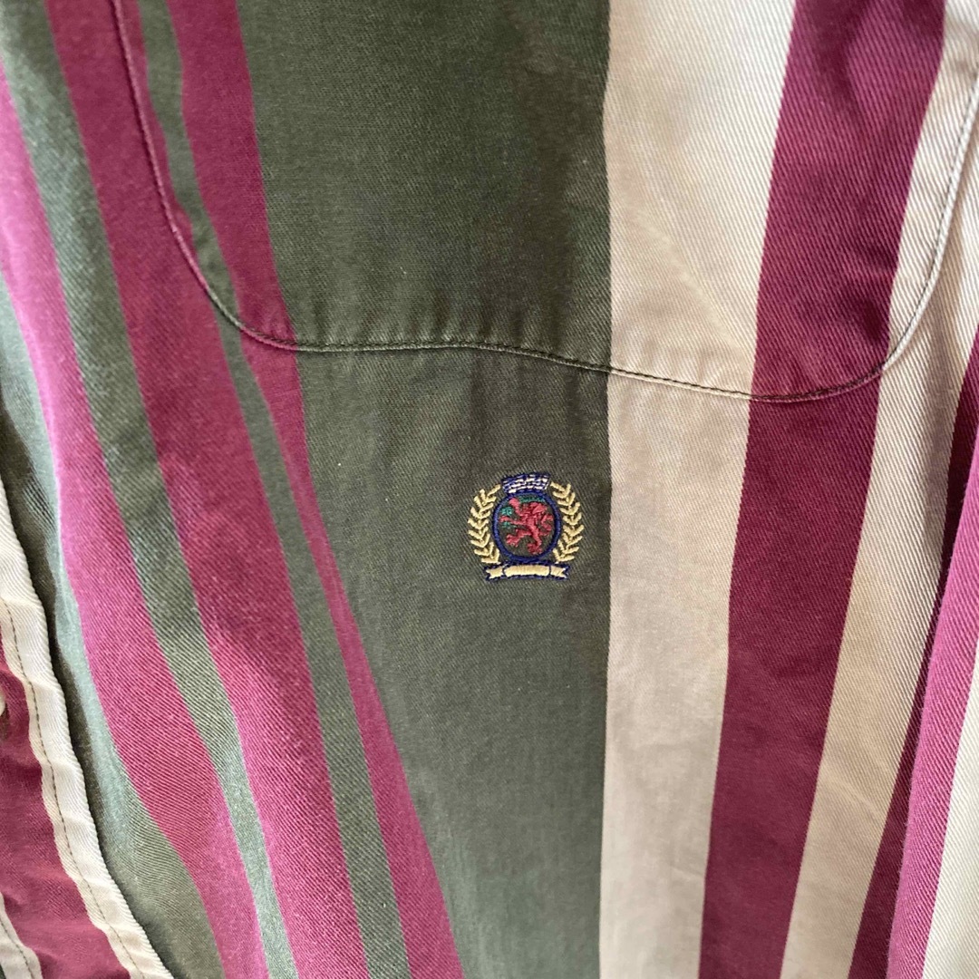 TOMMY(トミー)の【レア】90sOLDTOMMYオールドトミーマルチカラーストライプシャツメンズL メンズのトップス(シャツ)の商品写真