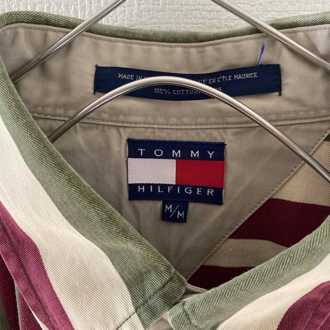 TOMMY(トミー)の【レア】90sOLDTOMMYオールドトミーマルチカラーストライプシャツメンズL メンズのトップス(シャツ)の商品写真