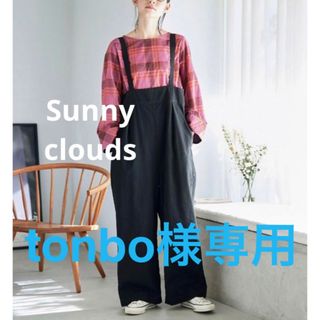 サニークラウズ(Sunny clouds（FELISSIMO）)のサニークラウズ ちょっとだけオーバーオール 黒 XL サロペット オールインワン(サロペット/オーバーオール)