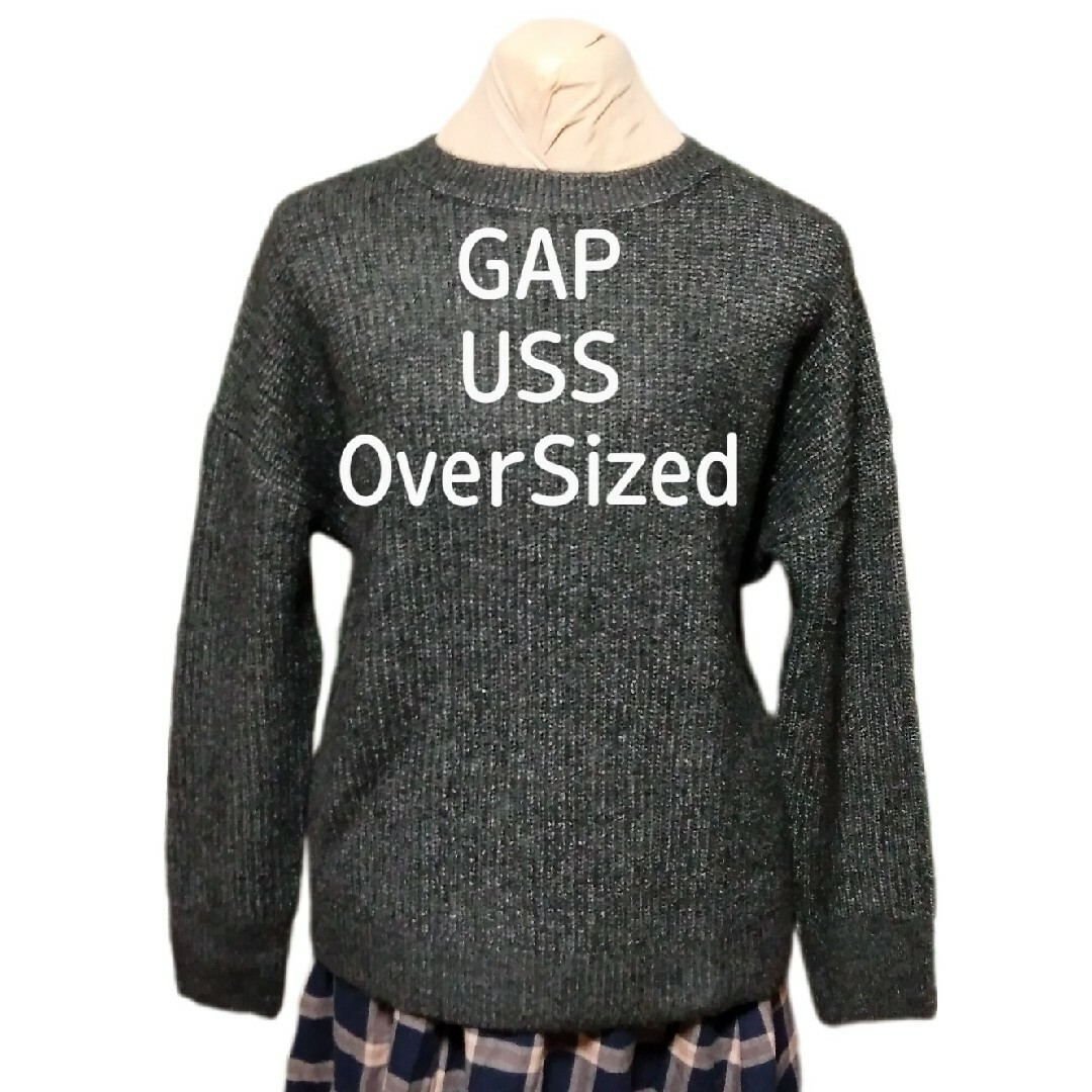 GAP(ギャップ)の最終値下げGAPシンプルリブニットUSSオーバーサイズフリー濃灰 レディースのトップス(ニット/セーター)の商品写真