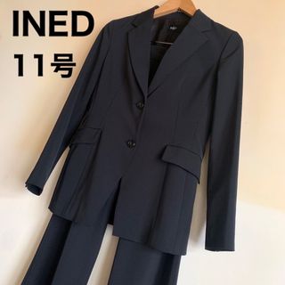 希少な大きめ！INED 上品な美ラインシルエットのベロアジャケット　黒♡美品！