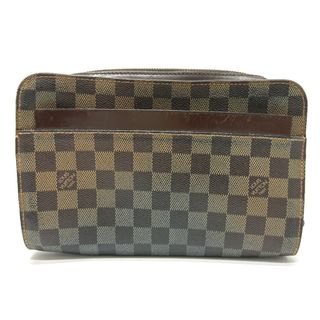 ルイヴィトン(LOUIS VUITTON)のルイヴィトン LOUIS VUITTON サンルイ N51993  ダミエ ポーチ カバン ストラップ付 セカンドバッグ ダミエキャンバス エベヌ ブラウン(クラッチバッグ)