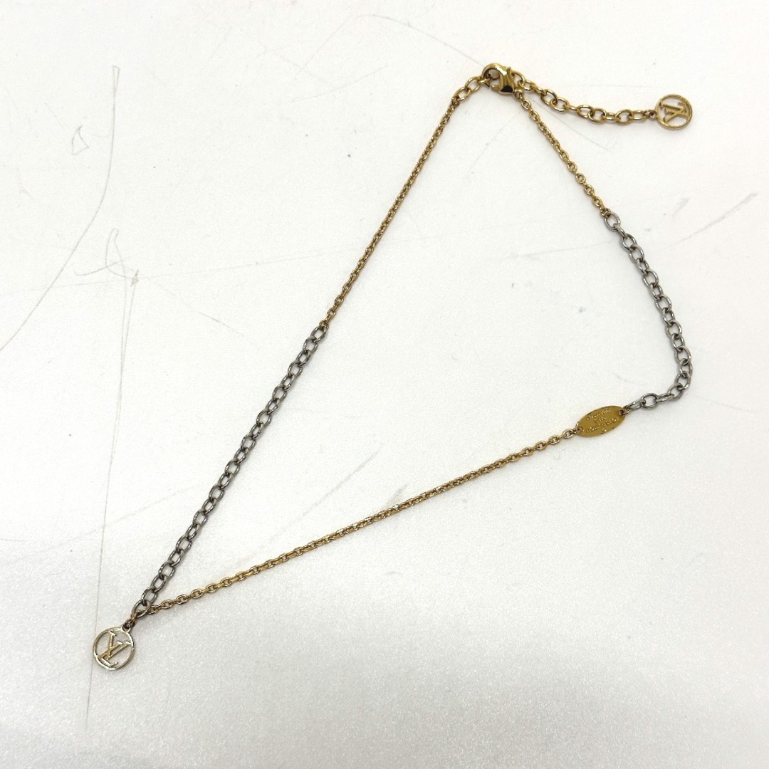 ルイヴィトン LOUIS VUITTON ネックレス ロゴマニア M68074 バイカラー アクセサリー チェーン ネックレス メタル ゴールド