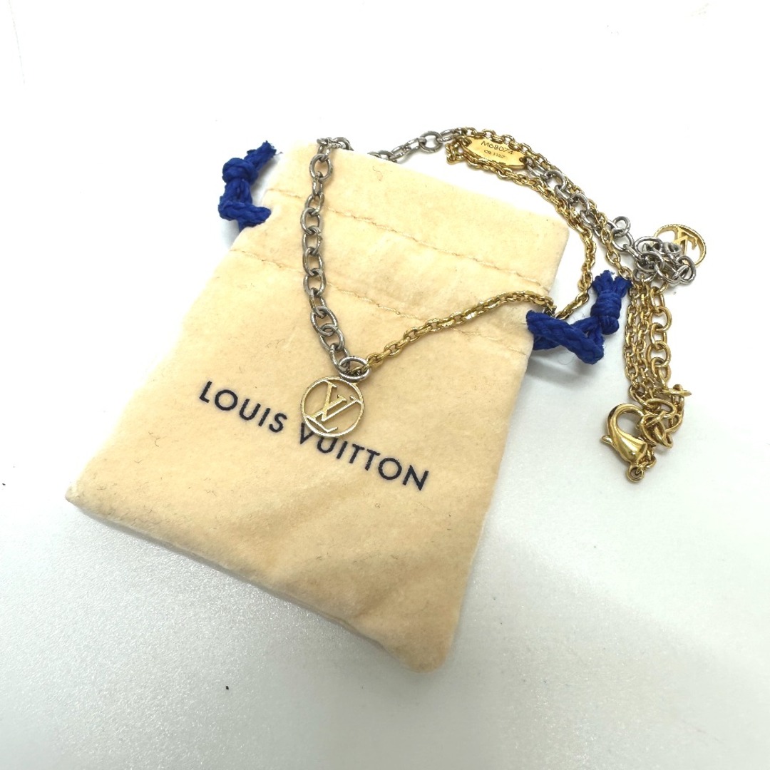 ルイヴィトン LOUIS VUITTON ネックレス ロゴマニア M68074 バイカラー アクセサリー チェーン ネックレス メタル ゴールド