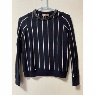 Apuweiser-riche 洗えるアシメデコルテリブニット