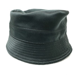 ヴェルサーチ VERSACE ロゴ 総柄 ハット帽 帽子 バケットハット ボブハット ハット ポリエステル ブラック