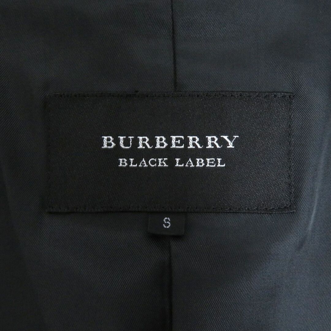 BURBERRY BLACK LABEL(バーバリーブラックレーベル)の美品□BURBERRY BLACK LABEL/バーバリーブラックレーベル チェック柄 ロゴボタン ウール Pコート/ダブルブレストジャケット 黒 S 正規品 メンズのジャケット/アウター(ピーコート)の商品写真