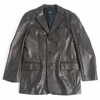 HUGO BOSS ヒューゴボス チェスターコート 50(XL位) 黒x濃紺