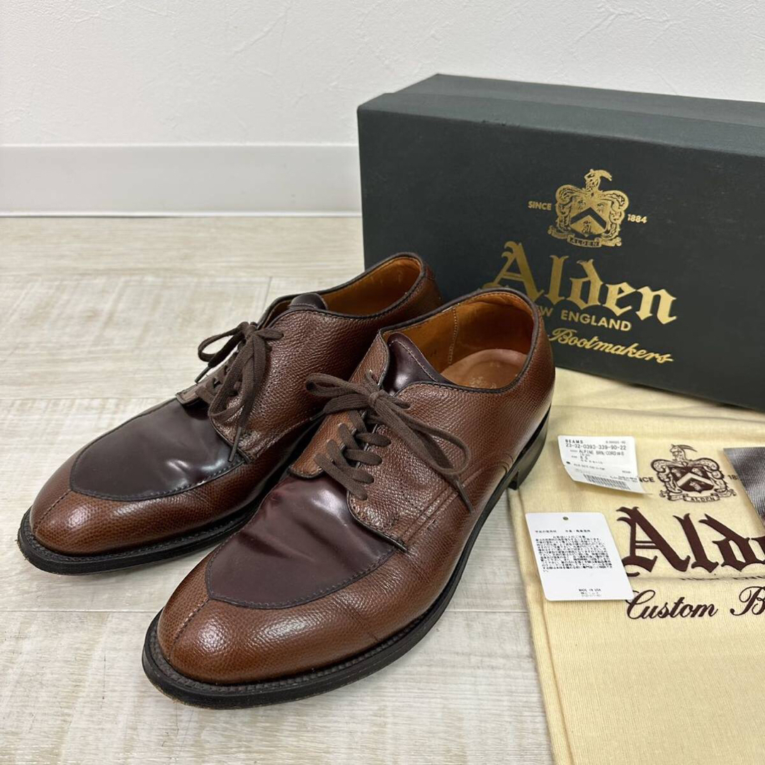 別注 ALDEN × BEAMS Vチップ レザー シューズ size 8.5靴/シューズ