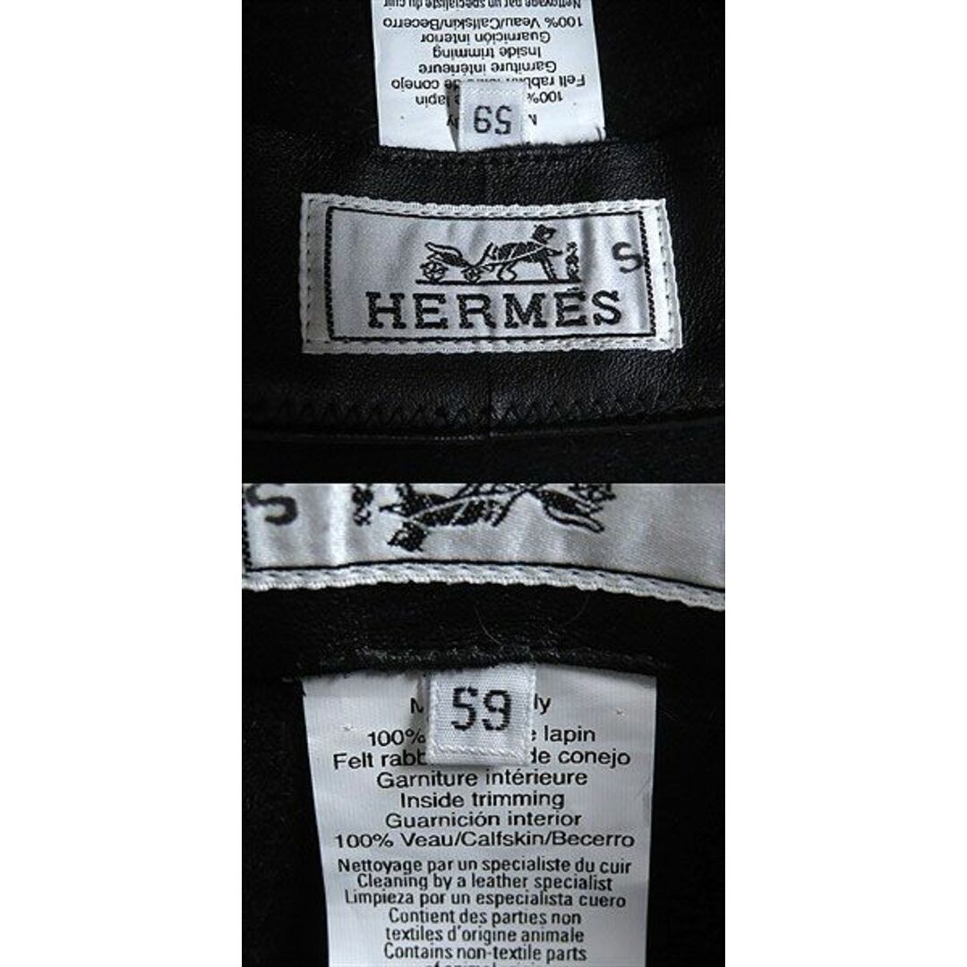 Hermes(エルメス)の極美品□HERMES/エルメス　ベルト付き　フェルトハット/ソフトハット　ダークネイビー　59　イタリア製　正規品　メンズ/レディース◎ メンズの帽子(ハット)の商品写真
