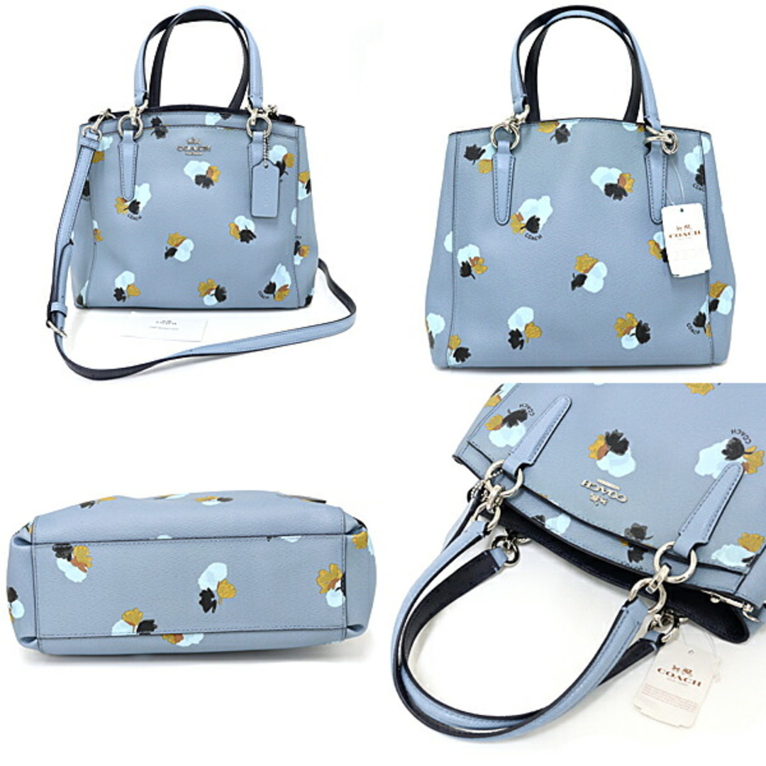 コーチ COACH ショルダーバッグ 2WAY フローラル レザー 38417 ブルー