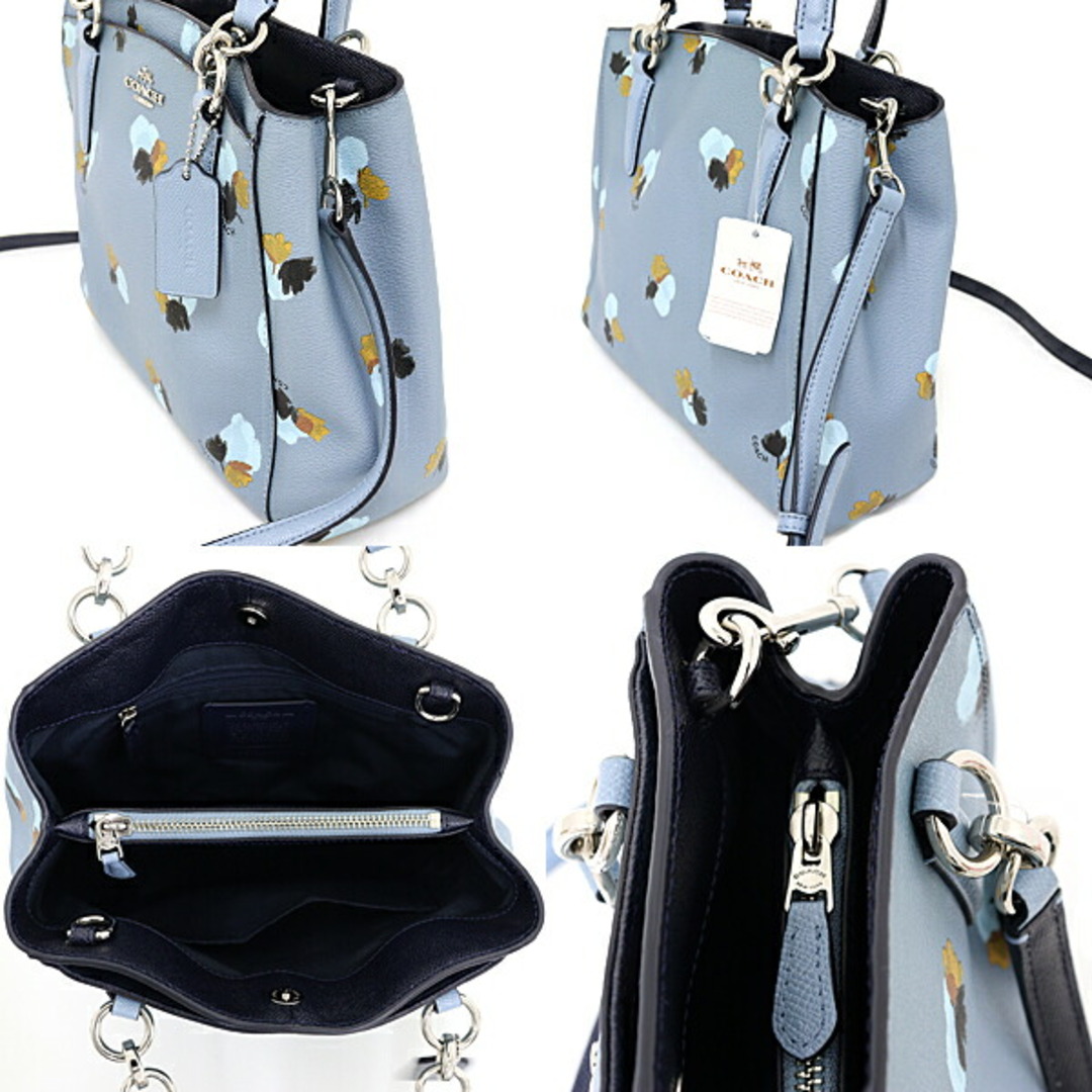 コーチ COACH ショルダーバッグ 2WAY フローラル レザー 38417 ブルー