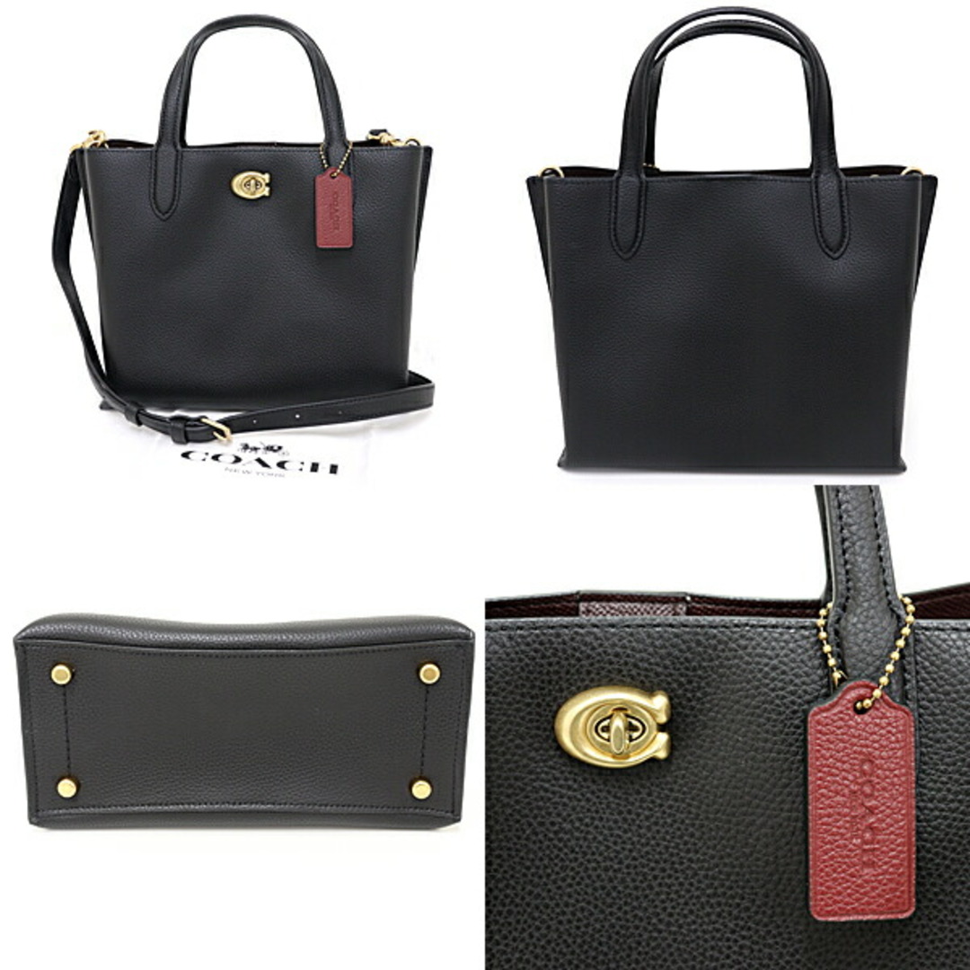 COACH(コーチ)のコーチ COACH ウィロウ トート 24 2WAY ショルダーバッグ ポリッシュド ペブル レザー C8869 ブラック ゴールド金具 未使用品 レディースのバッグ(その他)の商品写真