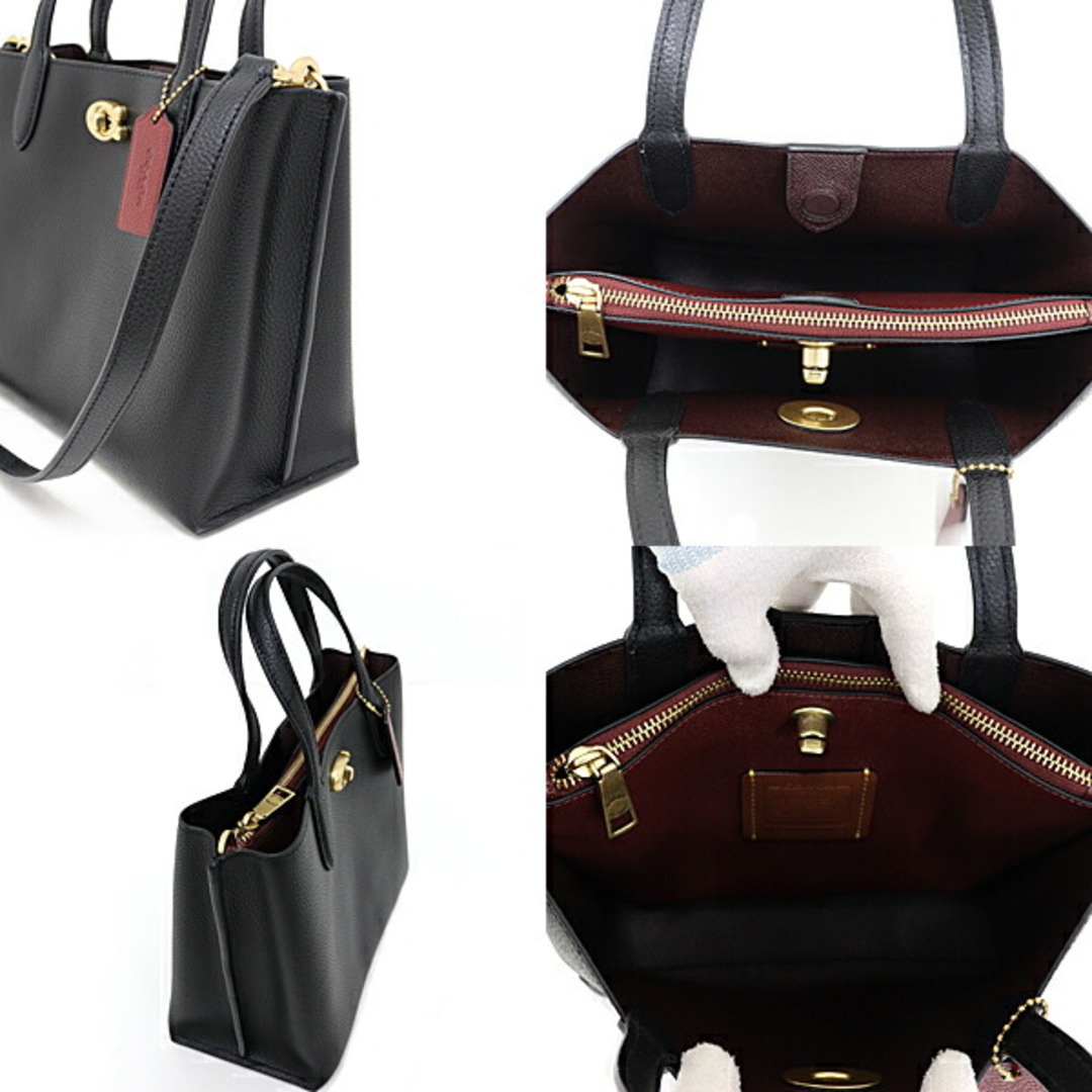 COACH(コーチ)のコーチ COACH ウィロウ トート 24 2WAY ショルダーバッグ ポリッシュド ペブル レザー C8869 ブラック ゴールド金具 未使用品 レディースのバッグ(その他)の商品写真