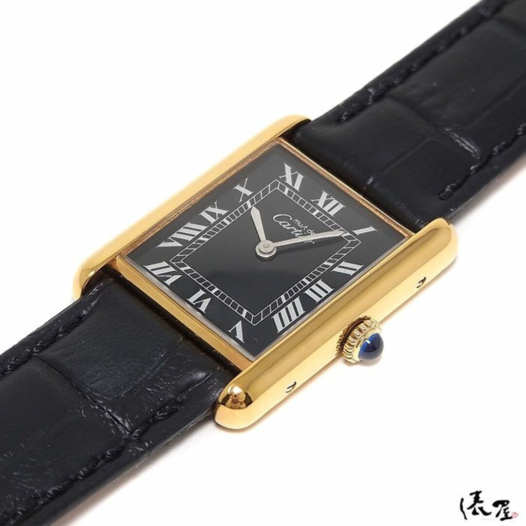 Cartier(カルティエ)の【仕上済/OH済】カルティエ マストタンク LM 手巻き式 極美品 ヴィンテージ 黒文字盤 メンズ レディース Cartier 時計 腕時計 中古【送料無料】 メンズの時計(腕時計(アナログ))の商品写真