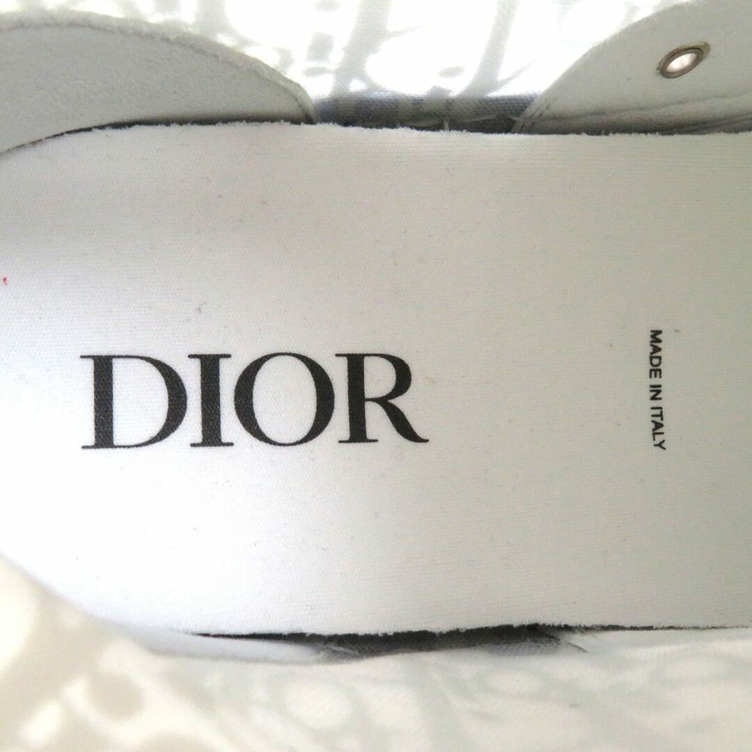 極美品□DIOR/ディオール オブリーク クリアラバー Beeソール レースアップ B23 ハイトップスニーカー ブルー×ホワイト 42 イタリア製