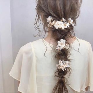 ヘッドドレス チュールフラワー ヘアアクセサリー　結婚式  髪飾り (ヘッドドレス/ドレス)