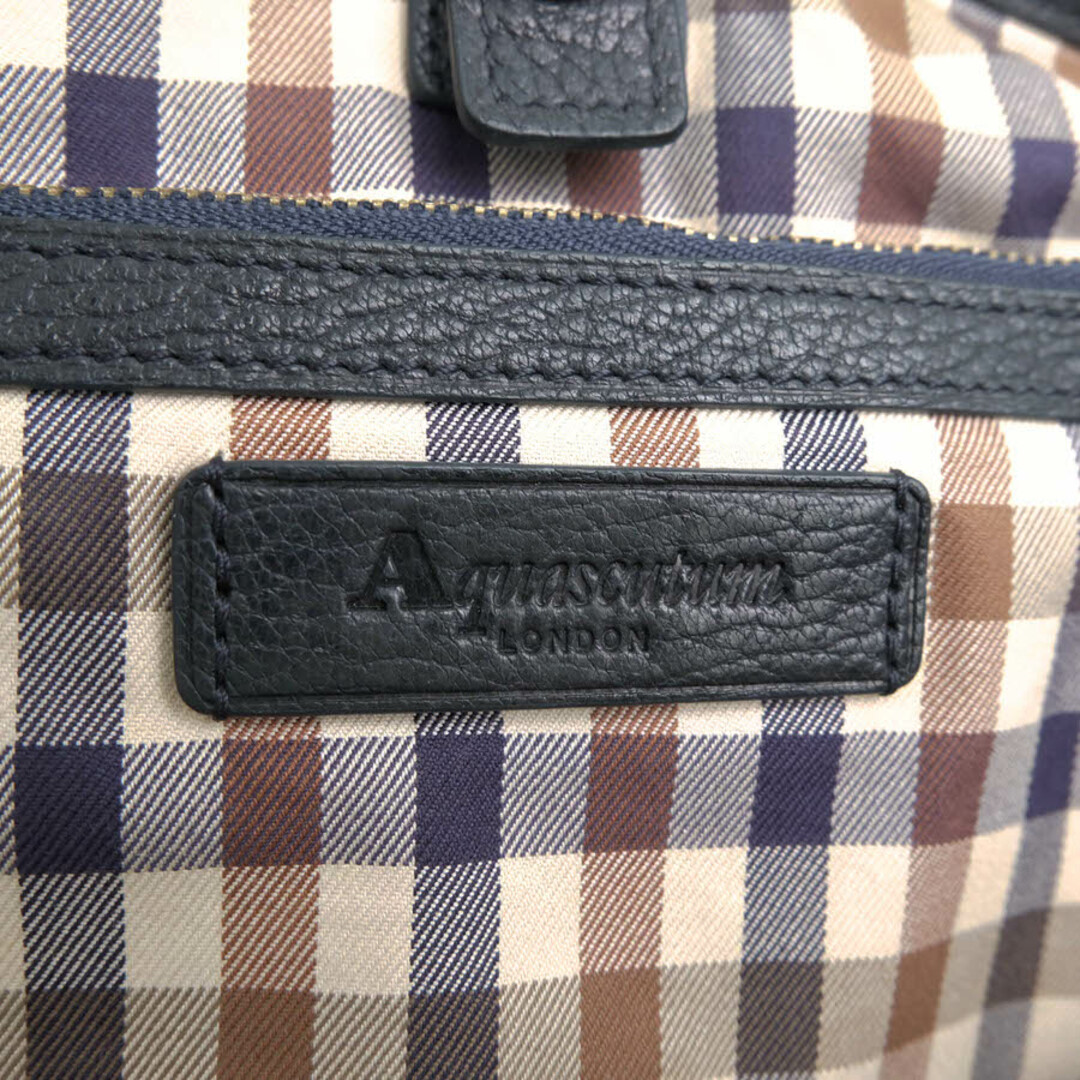 アクアスキュータム／Aquascutum バッグ ボストンバッグ 鞄 旅行鞄 メンズ 男性 男性用レザー 革 本革 ブラック 黒 ビジネストート  2WAY ショルダーバッグ シボ革 シュリンクレザー