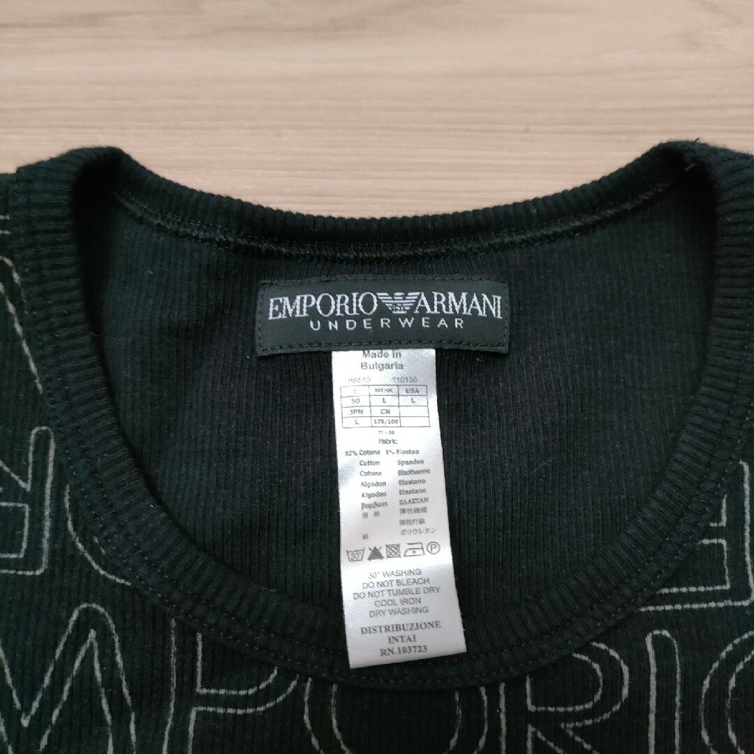 Emporio Armani(エンポリオアルマーニ)のエンポリオアルマーニ　ARMANI　ロゴ　Ｔシャツ　ブラック　半袖 レディースのトップス(Tシャツ(半袖/袖なし))の商品写真