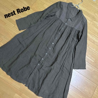ネストローブ(nest Robe)のnest Robe ネストローブ リネン 切り替え ワンピース 日本製(ロングワンピース/マキシワンピース)