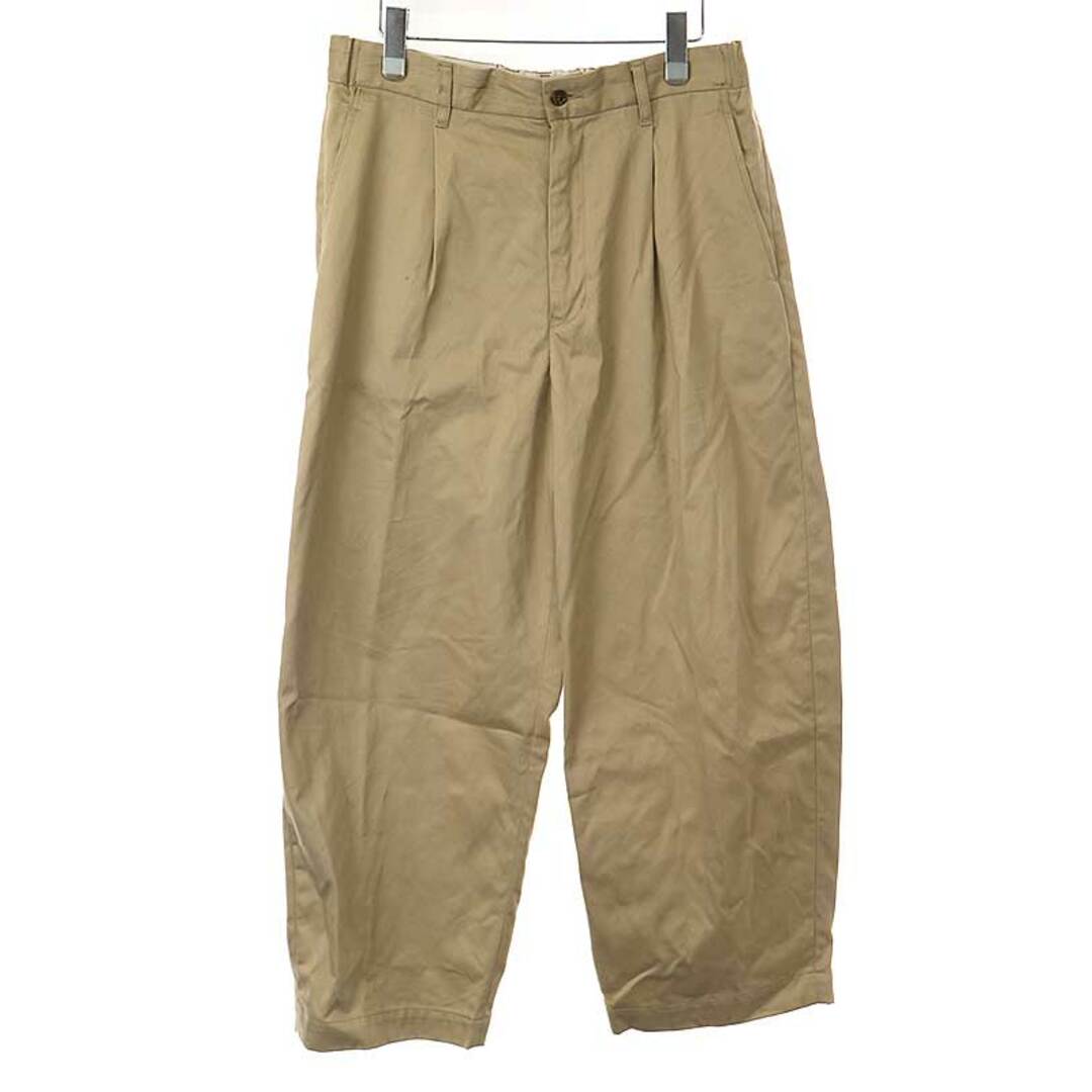 Graphpaper グラフペーパー 23AW Suvin Chino Wide Tapered Trousers ワイドチノパンツ ベージュ 2新古品使用感の無い新品同様品Ａ