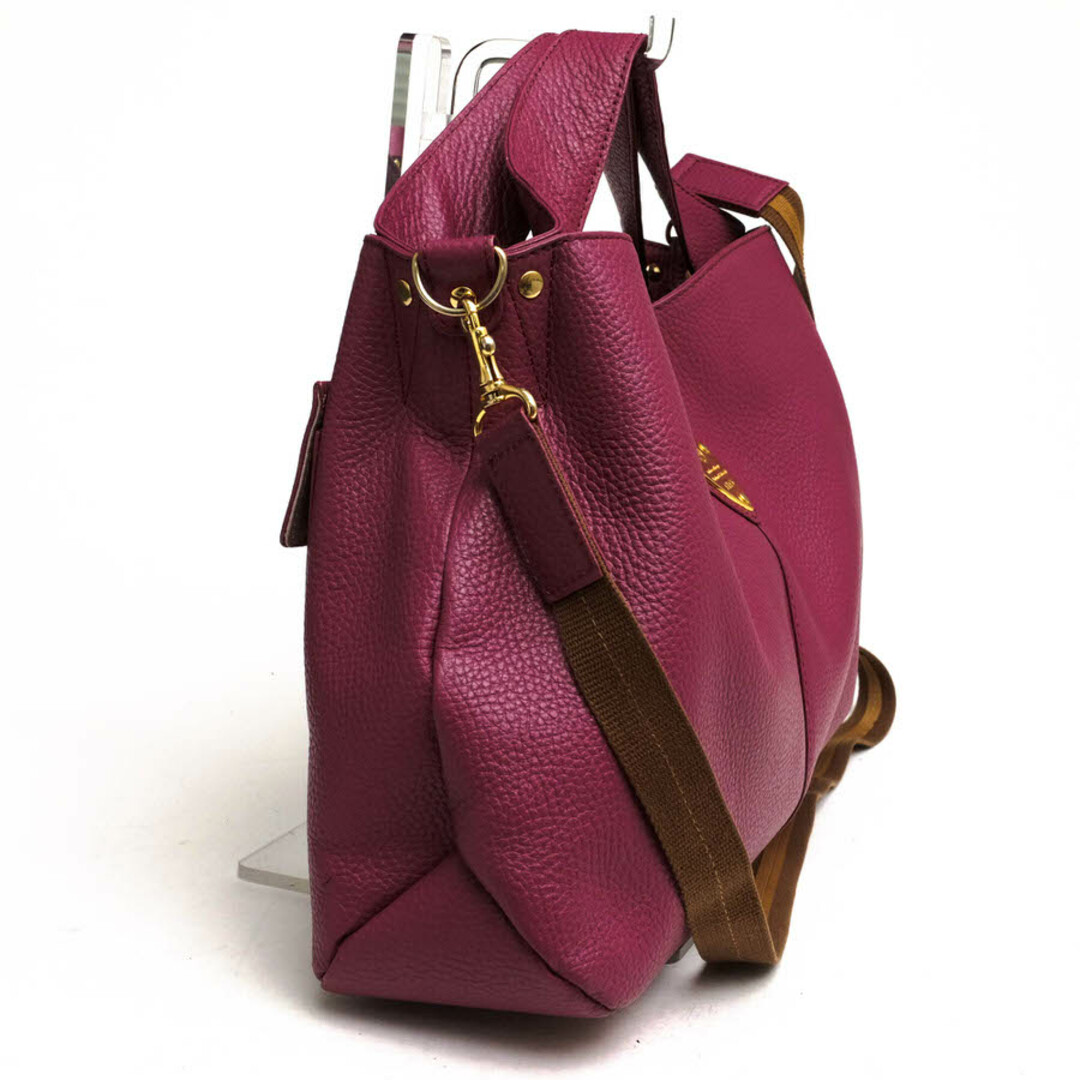 アタオ／ATAO バッグ ハンドバッグ 鞄 トートバッグ レディース 女性 女性用レザー 革 本革 パープル 紫  elvy エルヴィ シボ革 シュリンクレザー 2WAY ショルダーバッグ