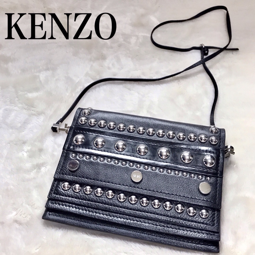 KENZO - 美品 KENZO 2way ショルダーバッグ クラッチバッグ レザー