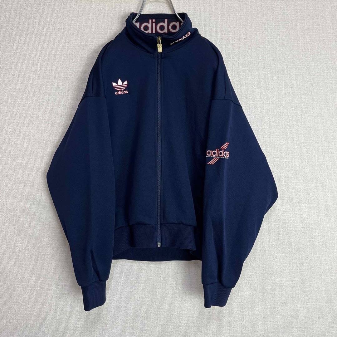 お買い得販売中 adidas トラックトップ ネイビー 背面でかロゴ 胸元