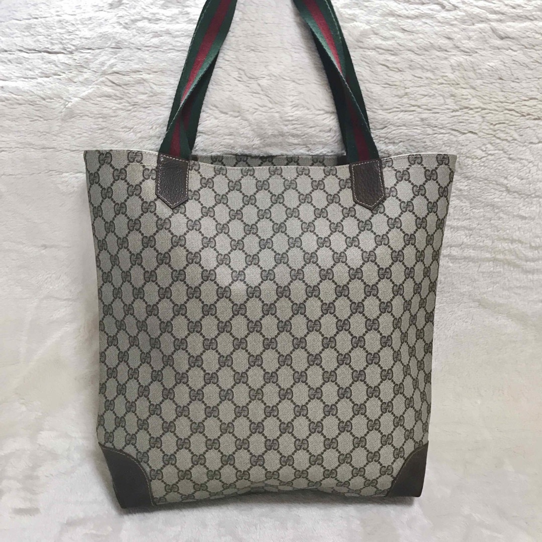 Gucci(グッチ)のGUCCI オールドグッチ 大容量 GG柄 PVC トートバッグ ショルダー レディースのバッグ(トートバッグ)の商品写真