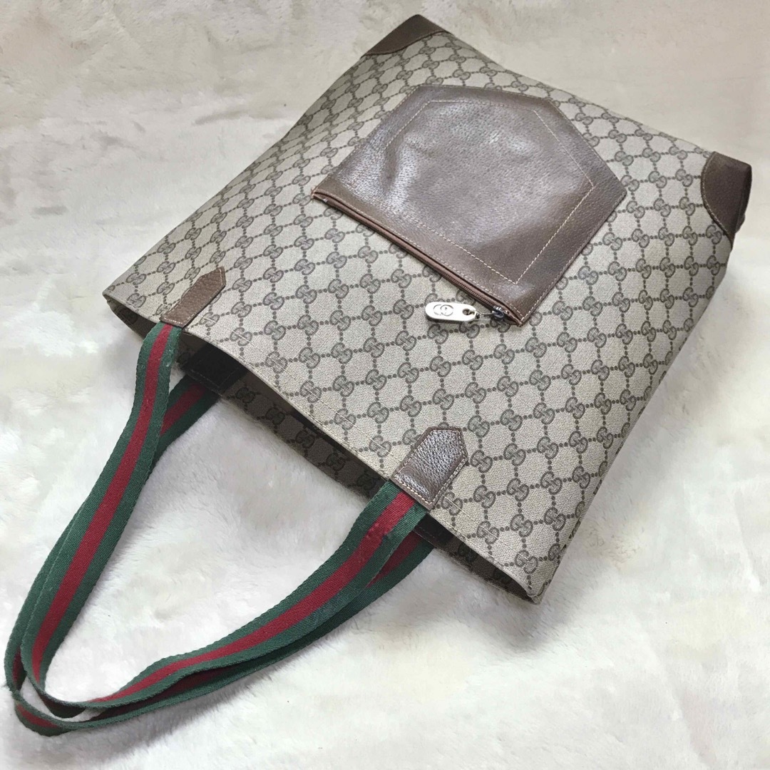 Gucci(グッチ)のGUCCI オールドグッチ 大容量 GG柄 PVC トートバッグ ショルダー レディースのバッグ(トートバッグ)の商品写真