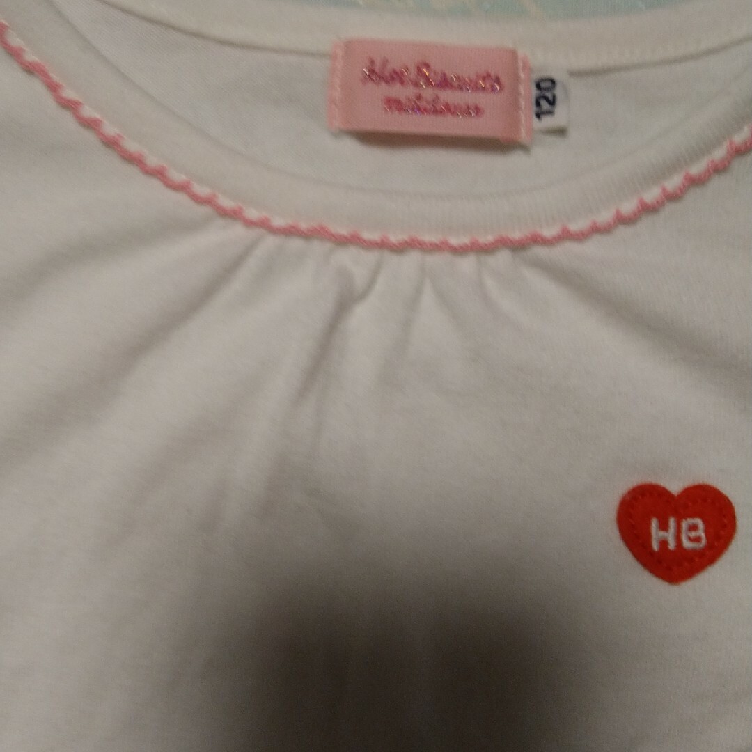 mikihouse(ミキハウス)のミキハウス120白色ロンT キッズ/ベビー/マタニティのキッズ服女の子用(90cm~)(Tシャツ/カットソー)の商品写真